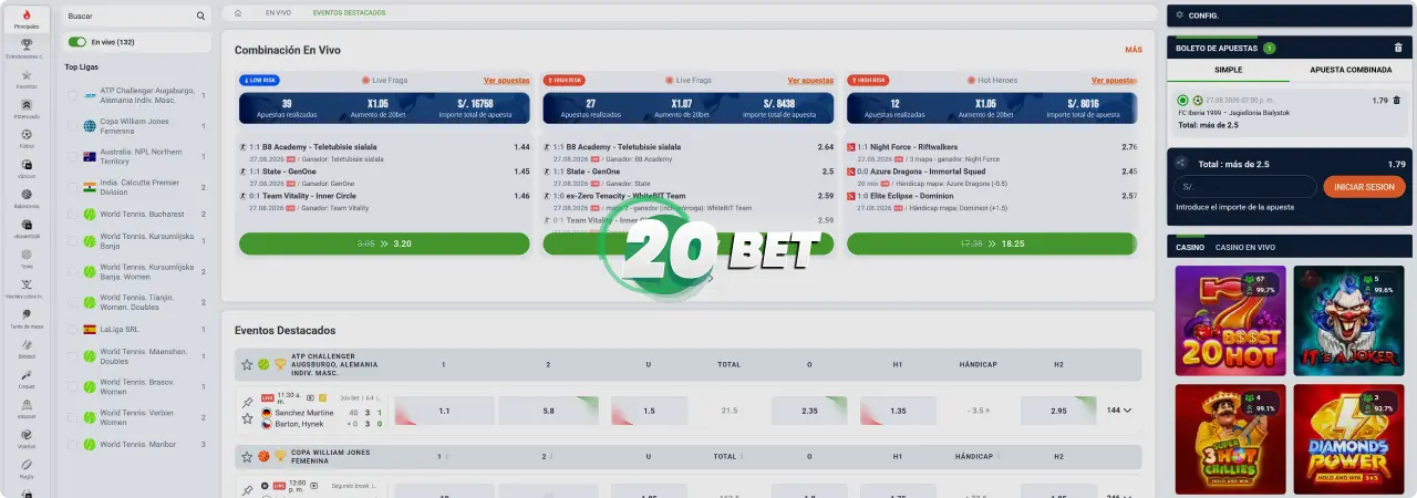 20Bet Partidos Deportivos en Vivo
